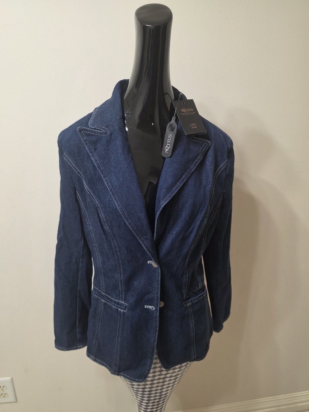 Mooyius -Dark Blue Denim Blazer Jacket
